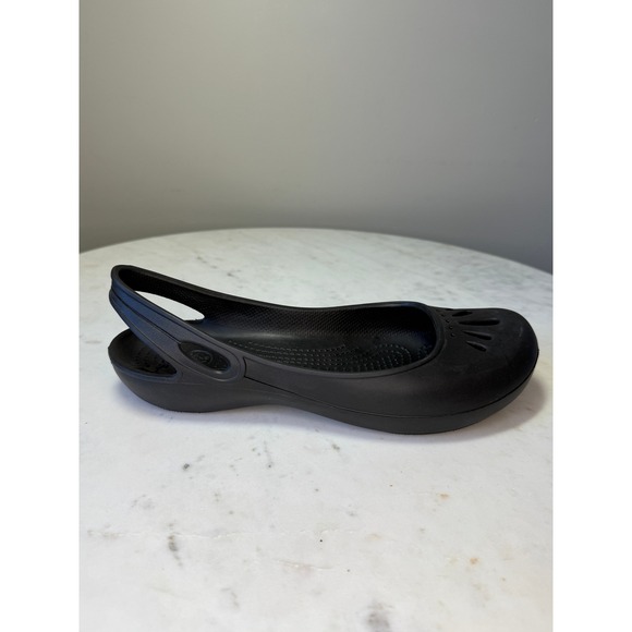 Crocs Malindi Slingback Shoes Women's 8 Black Ballet Flats Slip On Sandals Sz 9 - Picture 4 of 8